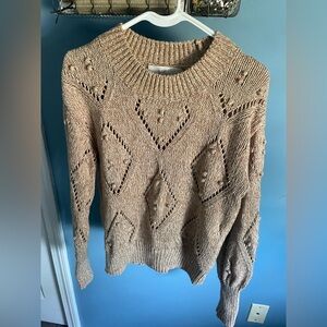 LOFT Textured Knit Sweater in Beige